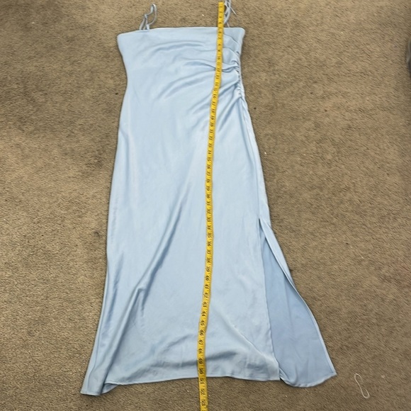 NWT HAUSE OF HARLOW 1960 BLUE SATIN MIDI DRESS SIZE L - Picture 8 of 9